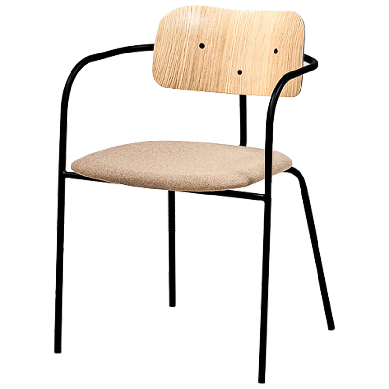 Стул Pilar Loft Stool beige Черный Бежевый Древесина в Ижевске | Loft Concept 