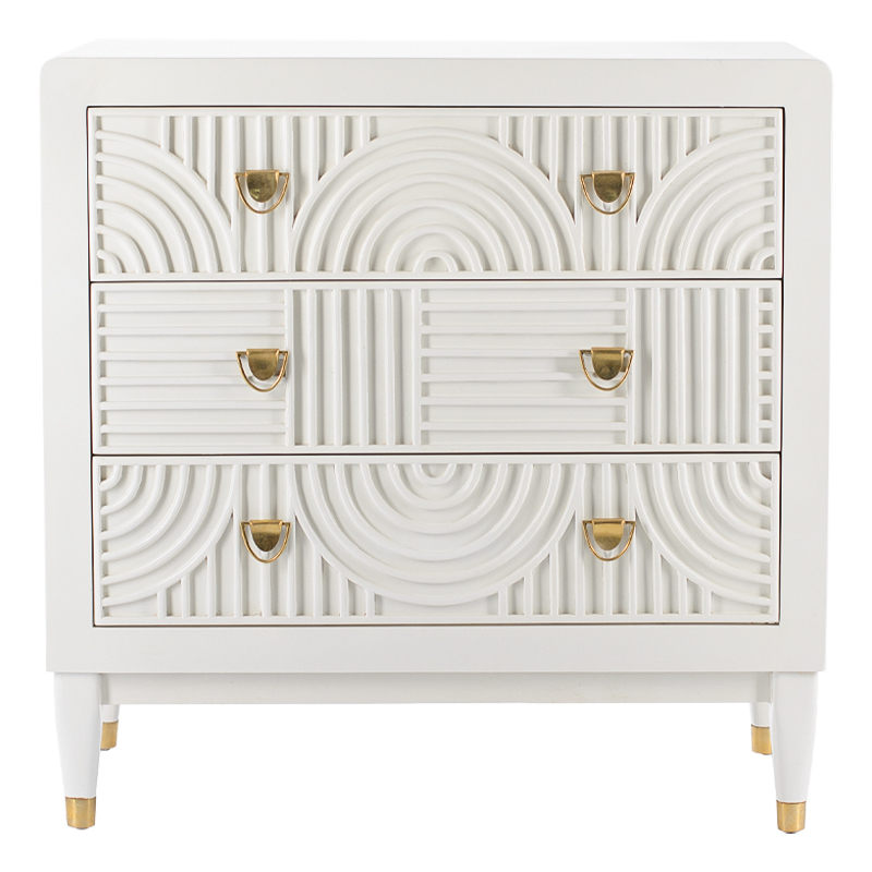 Комод с 3-мя ящиками Seymour Chest Of Drawers white Белый Белый Латунь в Ижевске | Loft Concept 