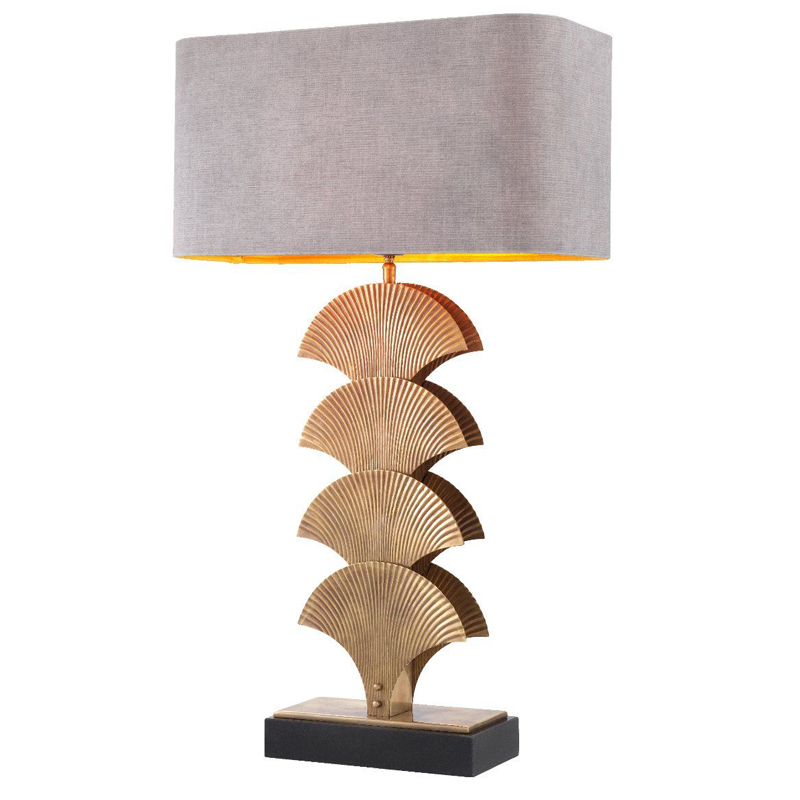 Настольная лампа Eichholtz Table Lamp Iris Черный Винтажная латунь Серый в Ижевске | Loft Concept 