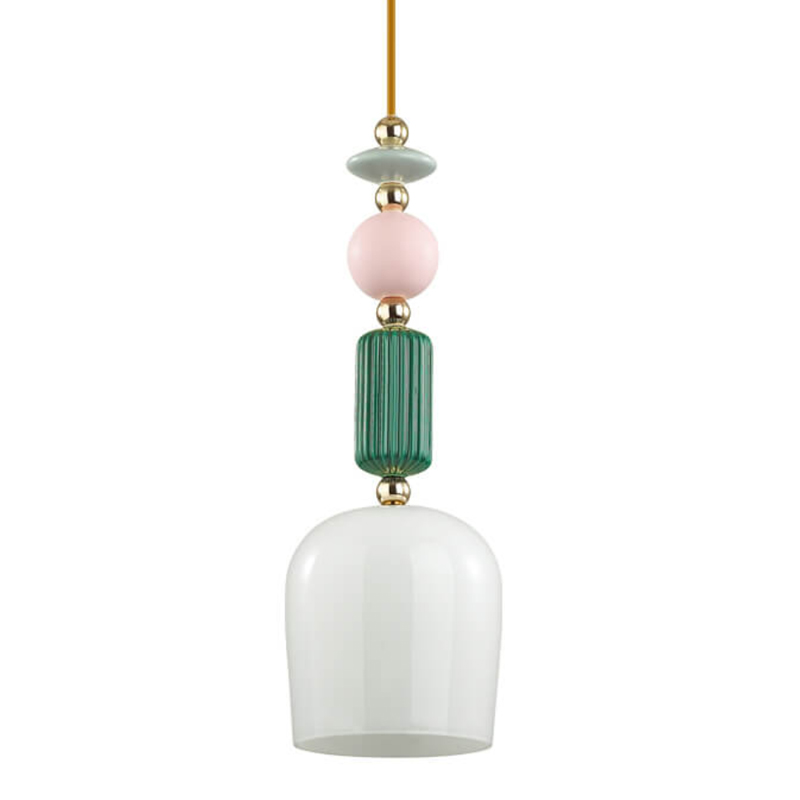 Подвесной светильник Iris hanging lamp candy green Белое матовое стекло Розовый пастельный Зеленый в Ижевске | Loft Concept 