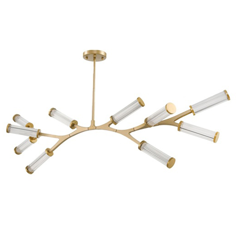 Люстра Cylinder Branches Chandelier Gold 10 Золотой Прозрачный в Ижевске | Loft Concept 