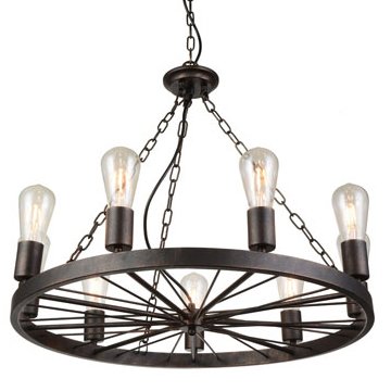 Подвесной светильник Loft Wheel Pendant 9 Коричневый винтаж в Ижевске | Loft Concept 