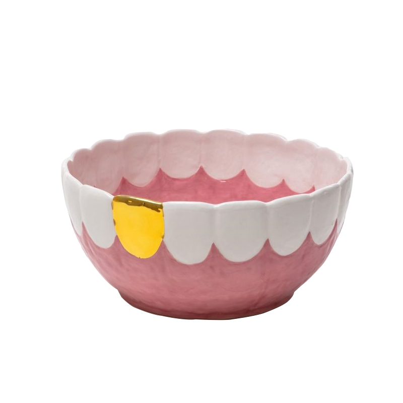 Блюдо Seletti Toothy Frootie Золотой Розовый Белый в Ижевске | Loft Concept 