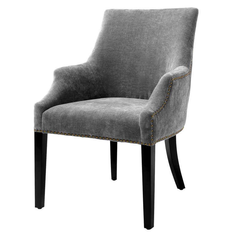 Стул Eichholtz Dining Chair Legacy grey Серый Черный Латунь Античная полированная в Ижевске | Loft Concept 