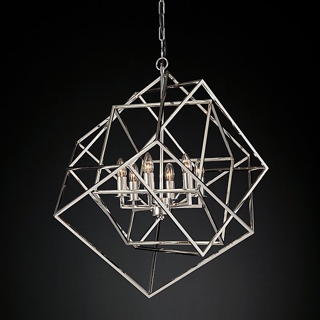 Люстра Restoration Hardware Caged Cubist Pendant Серебряный в Ижевске | Loft Concept 