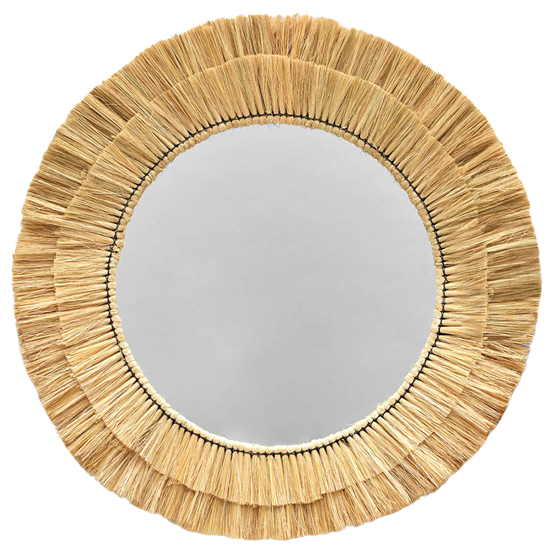 Круглое зеркало с плетеной рамой Jyoti Wicker Mirror Древесина Зеркало в Ижевске | Loft Concept 