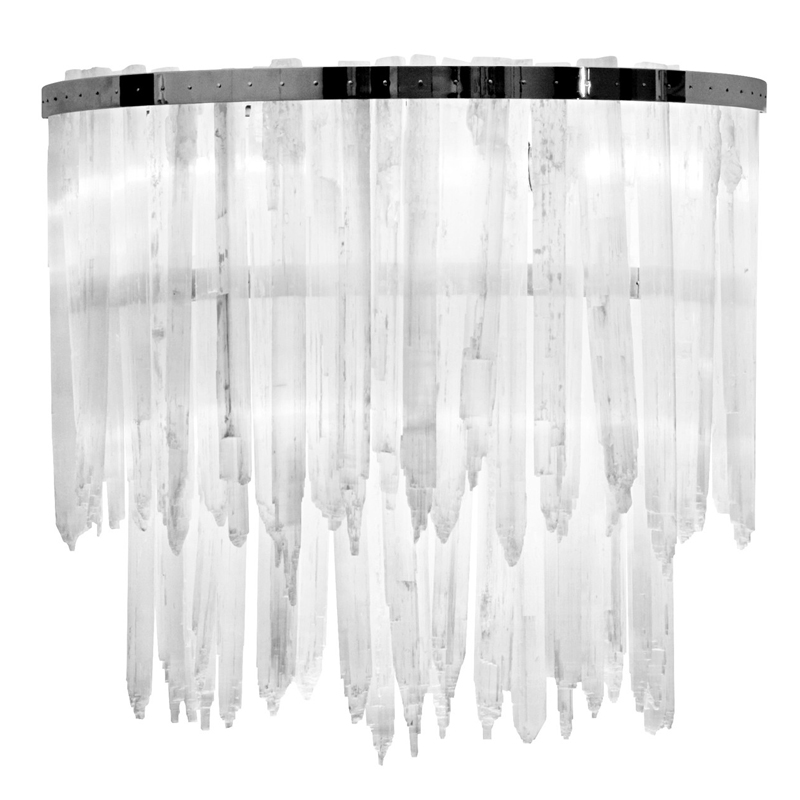 Бра LAMP APPLIQUE SELENITE Никель Прозрачный белый в Ижевске | Loft Concept 