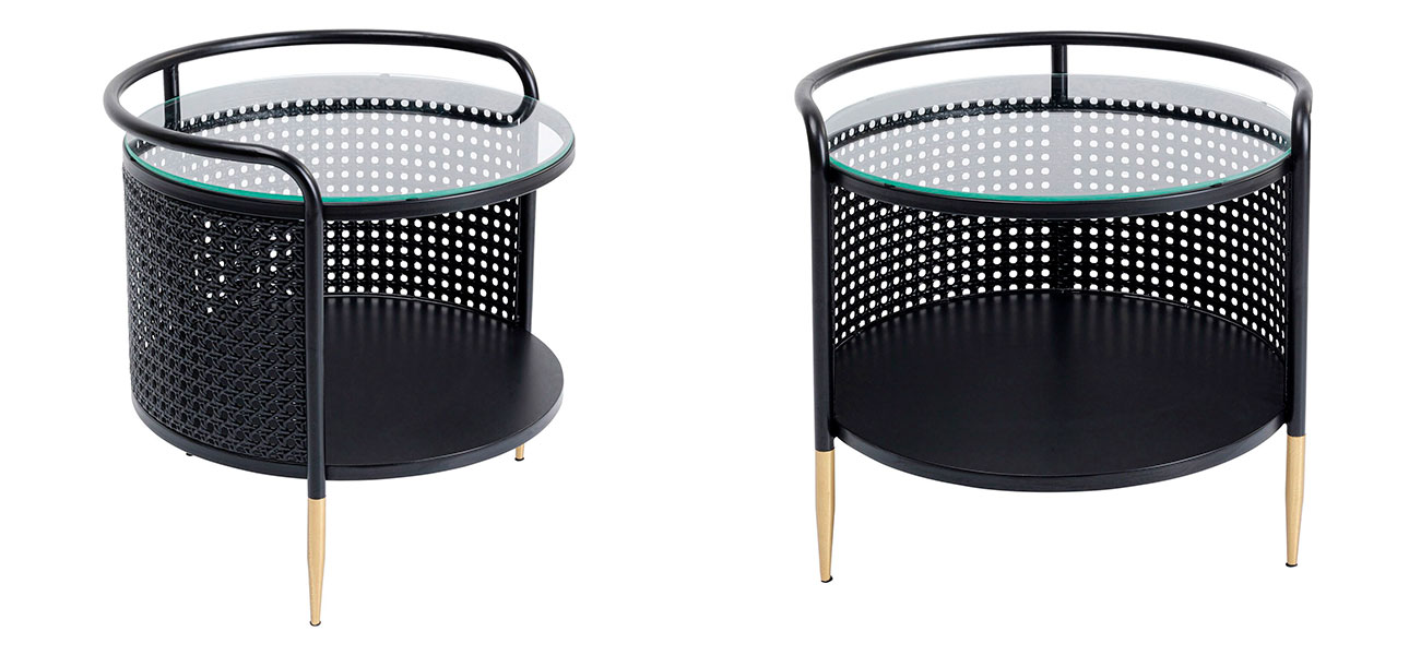 Приставной столик круглый цвет черный Damian - фото №1