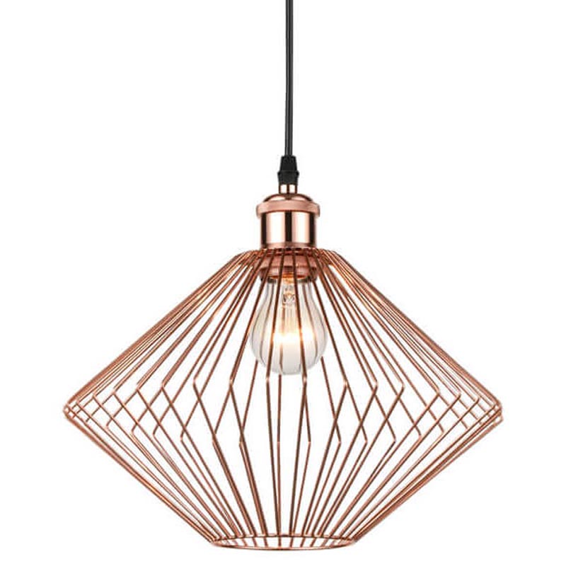 Подвесной светильник Loft Wire Cage pink gold Розовое золото Черный в Ижевске | Loft Concept 