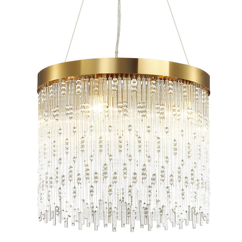 Люстра Hailstorm Rain Kerri Chandelier gold 45 Прозрачный (Transparent) Золотой в Ижевске | Loft Concept 