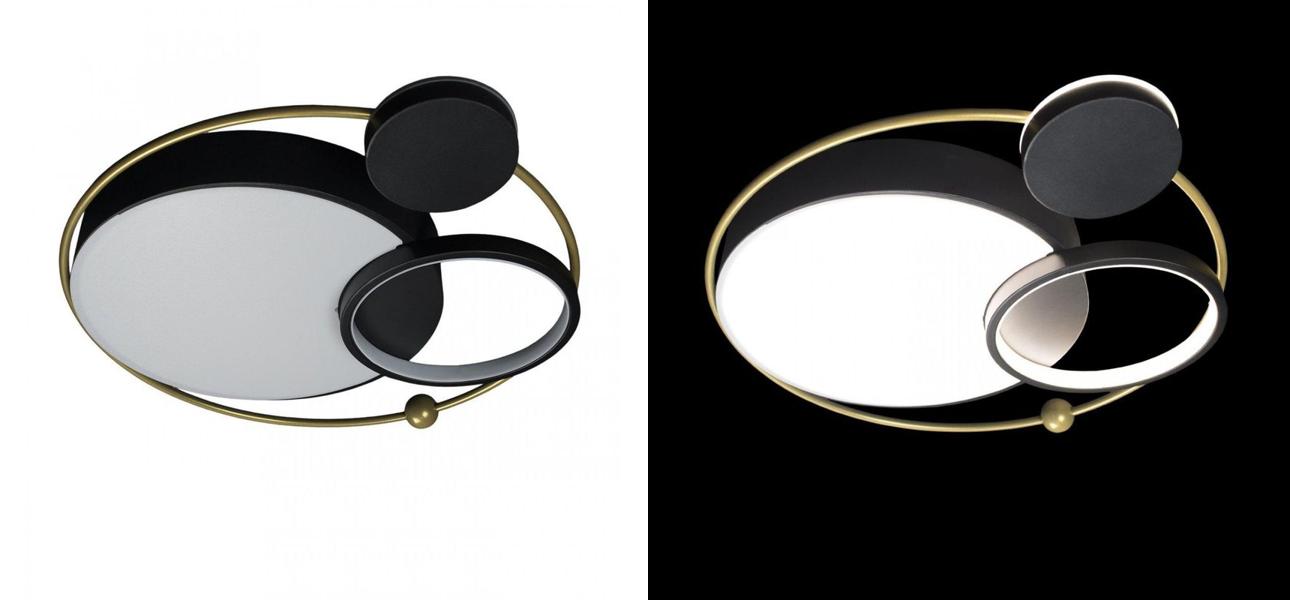 Потолочный светильник Black Saturn Three satellites D 55 - фото