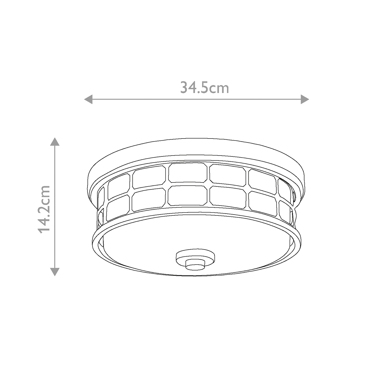 Потолочный светильник для ванных комнат цвета латунь в виде металлической клетки с геометрическими узорами Quoizel в Ижевске
