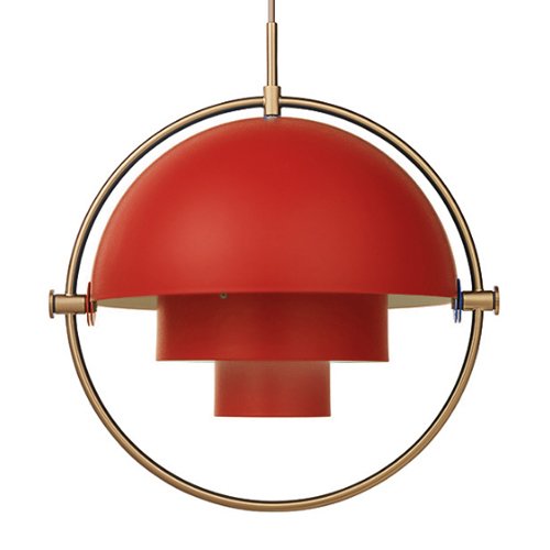 Люстра Louis Weisdorff Gubi Multi-lite Pendant Red Латунь Бургундский красный в Ижевске | Loft Concept 