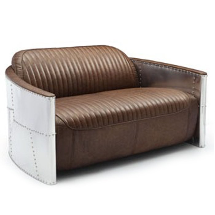 Диван Aviator Sofa 2 seat Белый Черный Коричневый в Ижевске | Loft Concept 