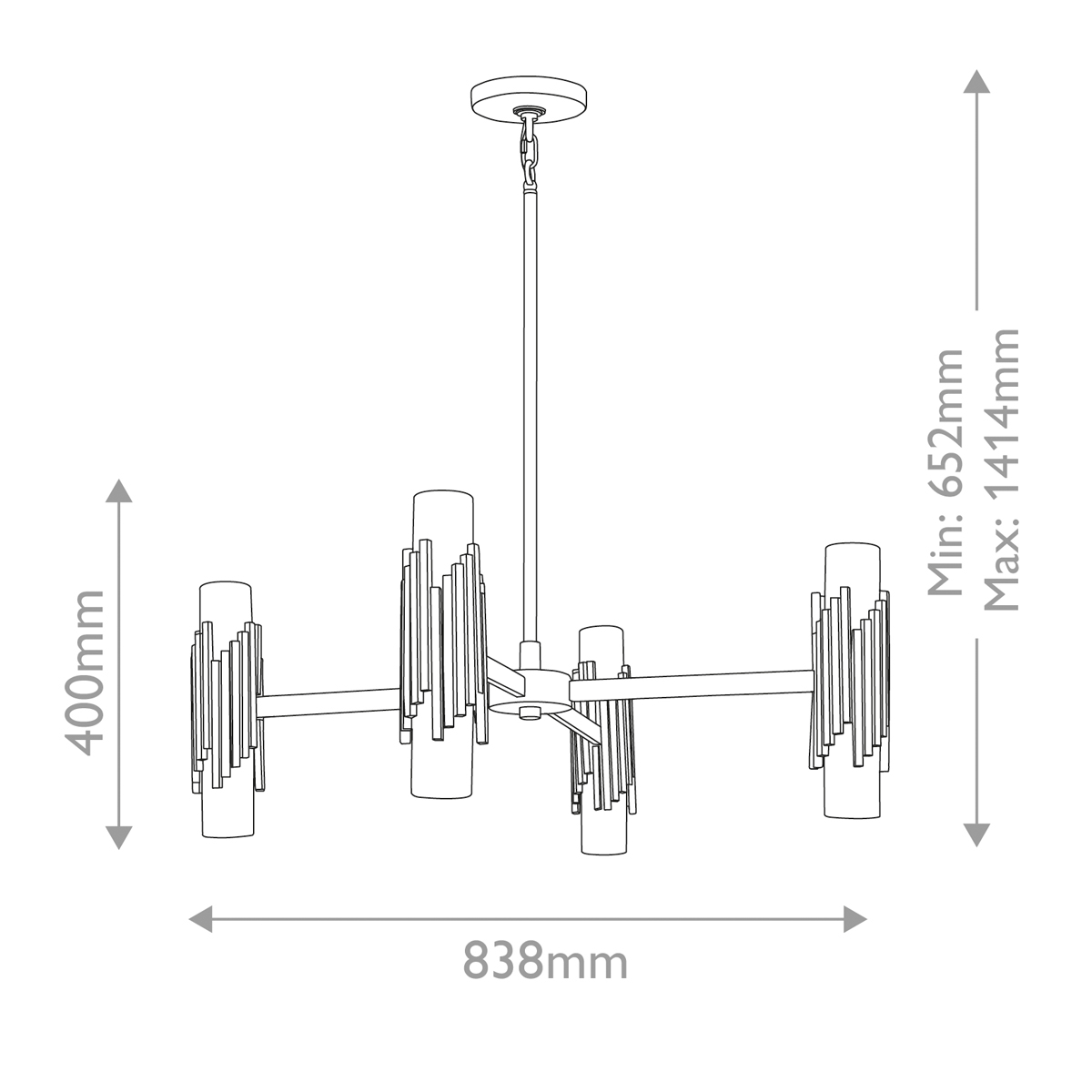 Люстра цвета латунь с 4-мя матовыми цилиндрическими плафонами Elstead Lighting в Ижевске