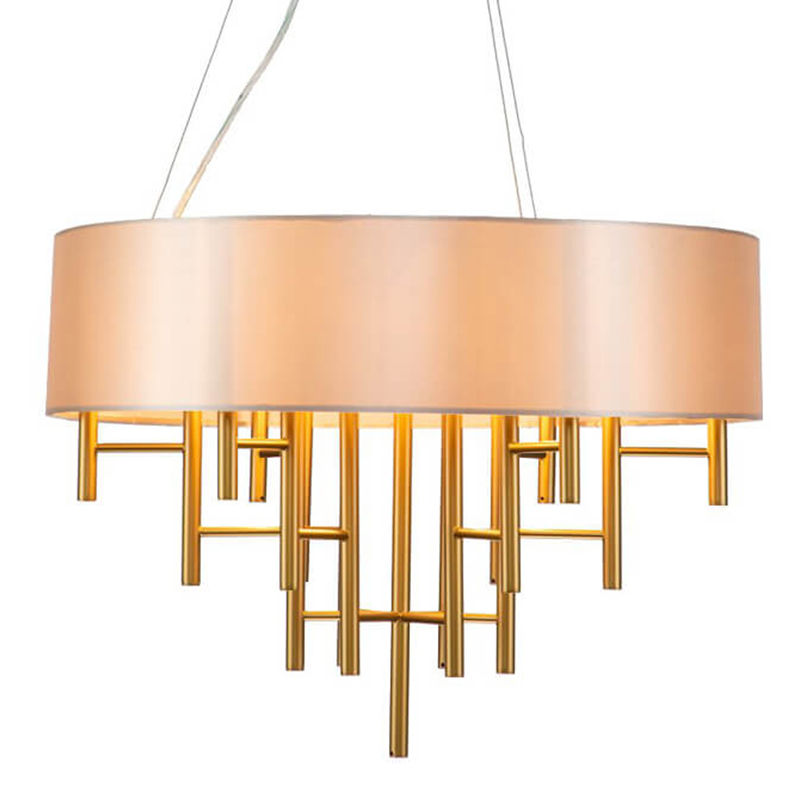 Люстра Oswell Lampshade Chandelier Латунь Бежевый в Ижевске | Loft Concept 