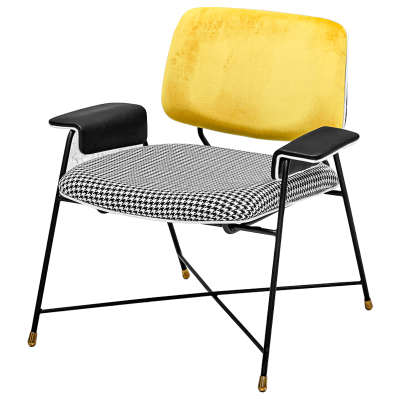 Кресло Bagot Chair Yellow Черно-белый Желтый в Ижевске | Loft Concept 