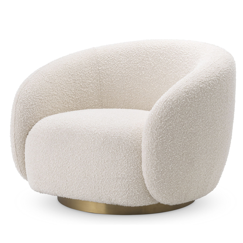 Кресло Eichholtz Swivel Chair Brice Кремовый Латунь в Ижевске | Loft Concept 