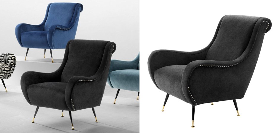 Кресло Eichholtz Chair Giardino Black - фото №1