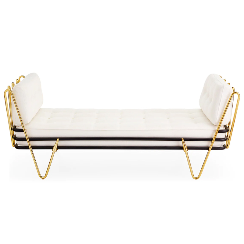 Кушетка Jonathan Adler Maxime Daybed Молочный Золотой в Ижевске | Loft Concept 