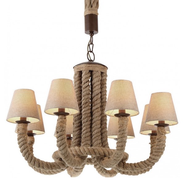 Люстра Rattan Chandelier 8 Loft Rope Light  в Ижевске | Loft Concept 