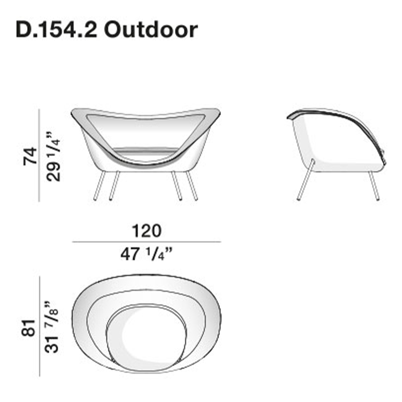 Дизайнерское уличное кресло Gio Ponti D.154.2 Armchair в Ижевске