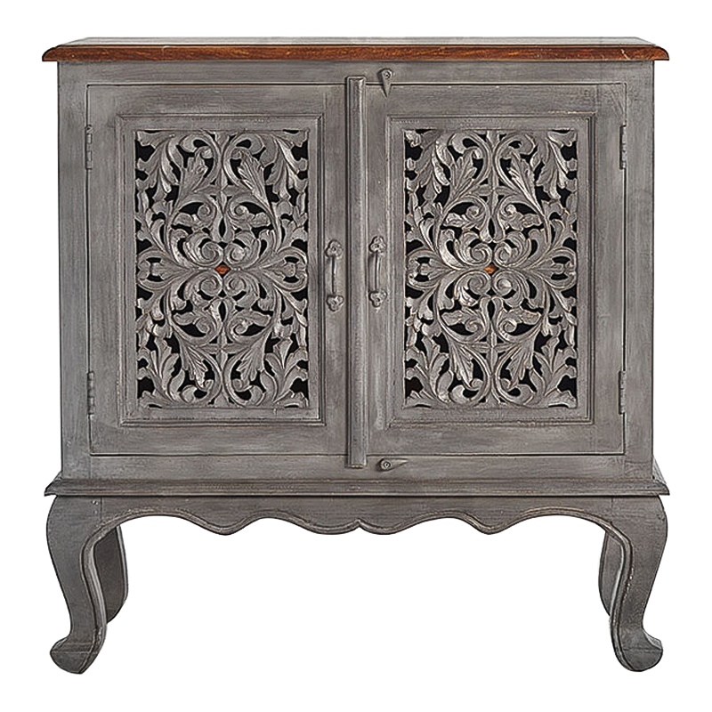 Комод Indian Antique White Furniture Chest of Drawers Agni серый Серый в Ижевске | Loft Concept 