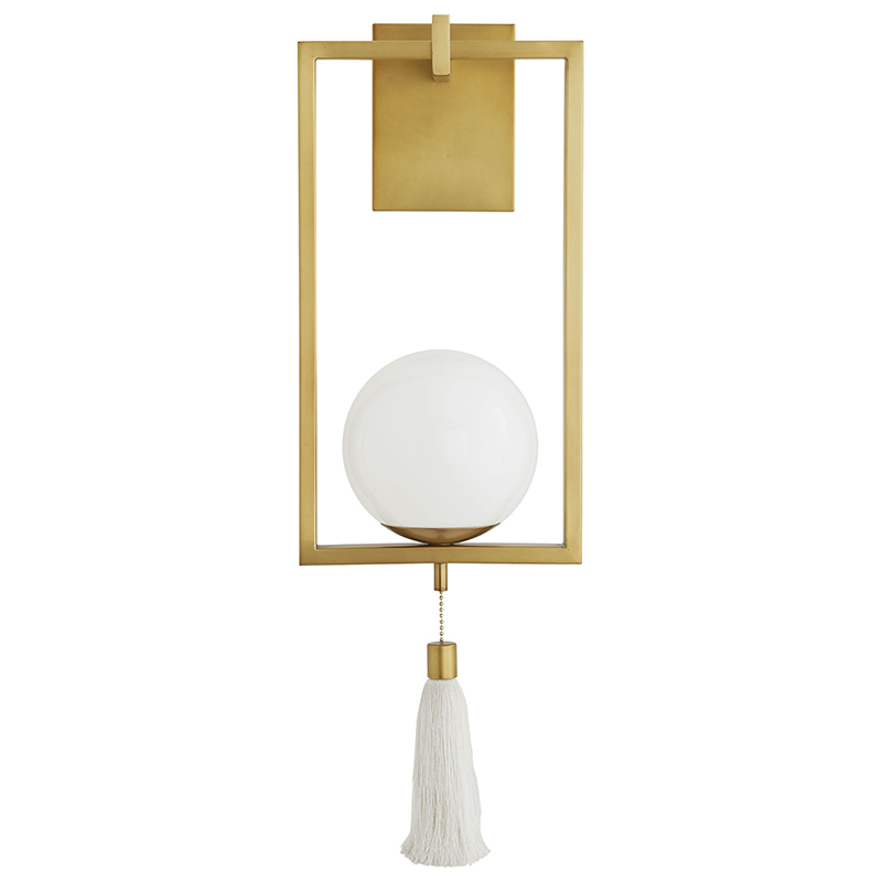 Бра Arteriors TRAPEZE SCONCE Gold Белый Латунь в Ижевске | Loft Concept 