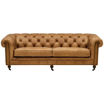 Диван Chesterfield Cinnamon Leather Sofa из винтажной кожи Корица в Ижевске | Loft Concept 