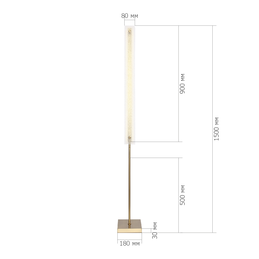 Торшер с прямоугольным плафоном с эффектом морозного стекла Freezing в Ижевске
