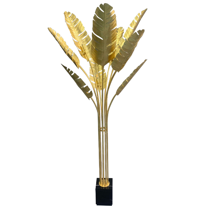 Торшер Gold Palm Leaves Floor Lamp Золотой Черный в Ижевске | Loft Concept 