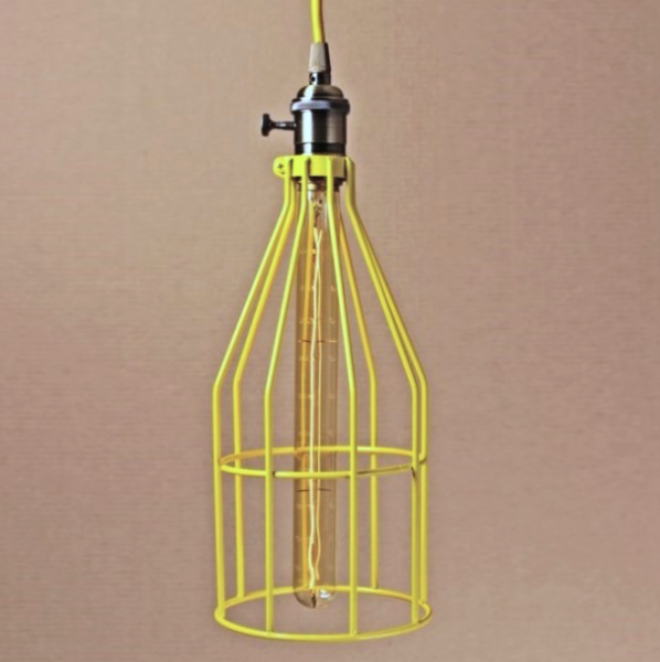 Подвесной светильник Wire Cage Pendant Twix Yellow Желтый в Ижевске | Loft Concept 