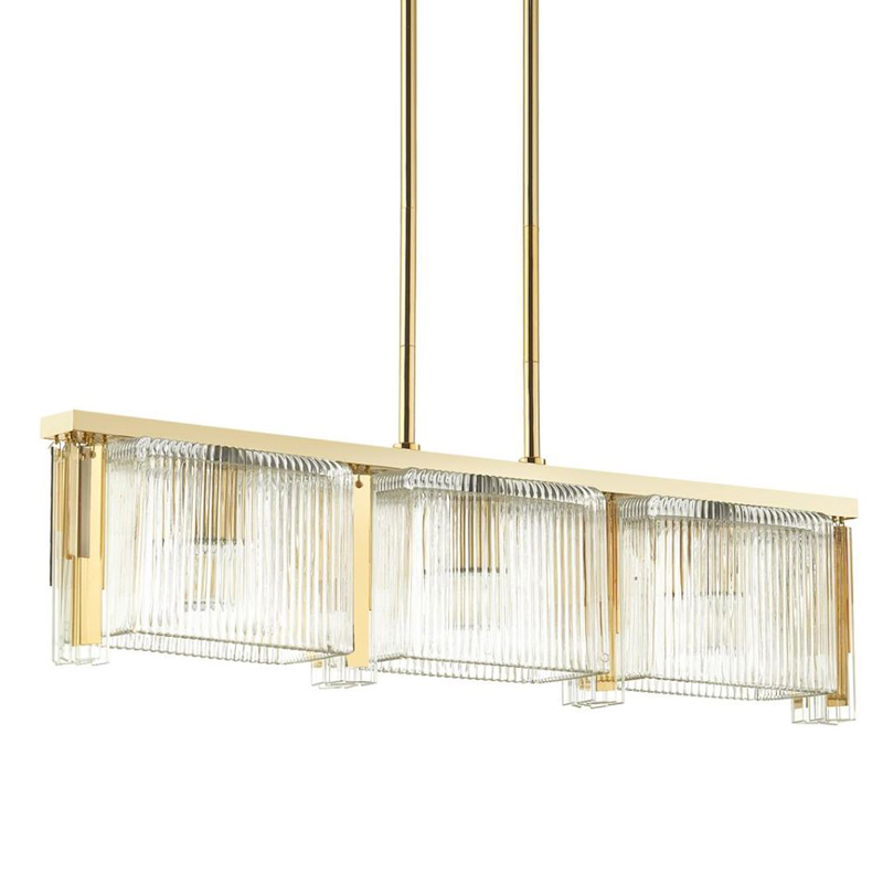 Люстра Madelen Gold Linear Chandelier Глянцевое золото Прозрачный (Transparent) в Ижевске | Loft Concept 