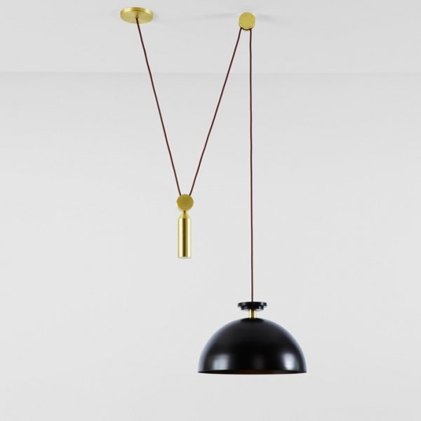 Подвесной светильник Shape up Pendant Hemisphere Black Латунь Черный в Ижевске | Loft Concept 