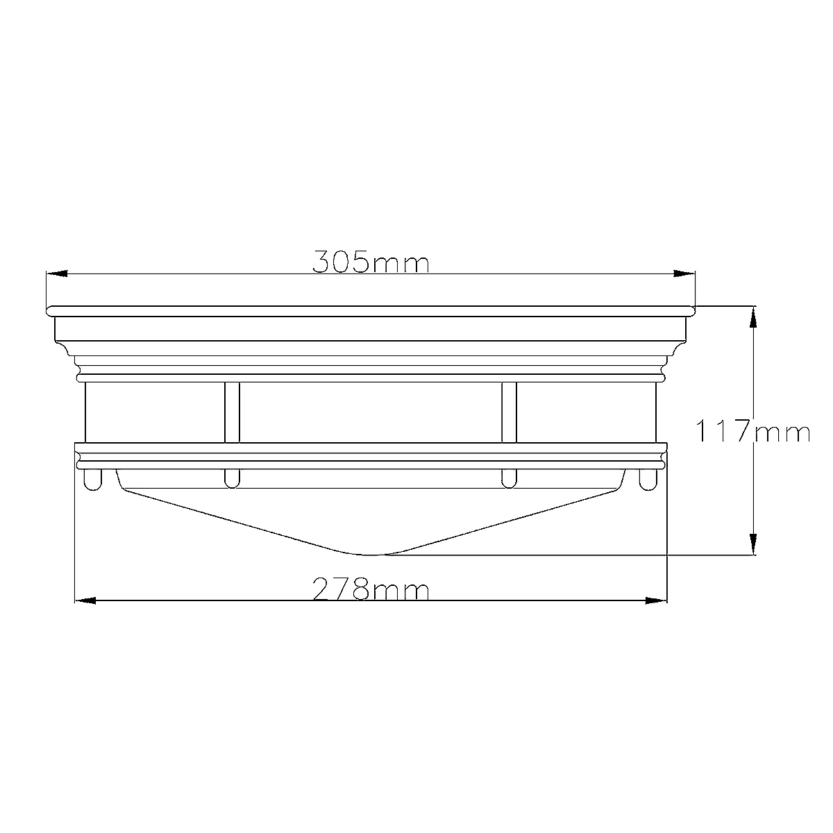 Потолочный светильник для ванных комнат со стеклянным плафоном в форме перевернутого конуса Hinkley в Ижевске