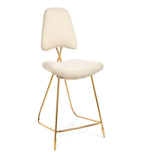 Барный стул Jonathan Adler Maxime Bar stool Бежево-серый Золотой в Ижевске | Loft Concept 