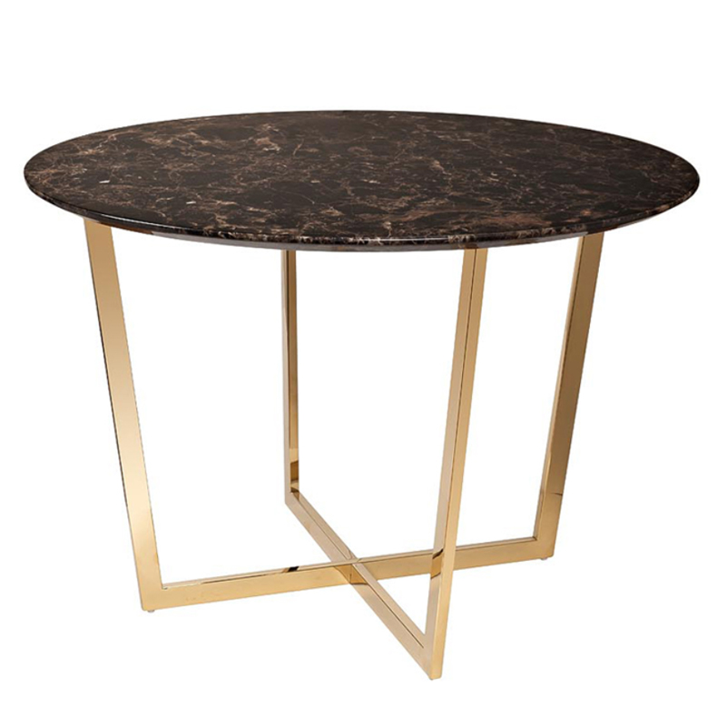 Обеденный стол Dining table Jacques round Brown Коричневый Золотой в Ижевске | Loft Concept 