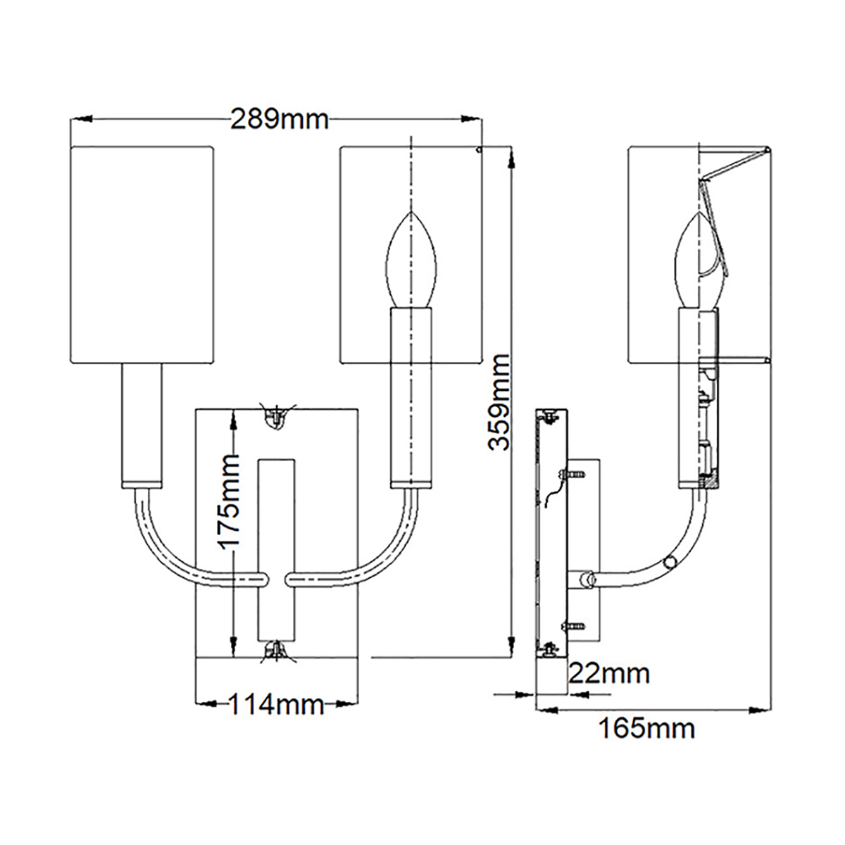 Бра с прямоугольным основанием и 2-мя белыми цилиндрическими льняными абажурами Feiss в Ижевске
