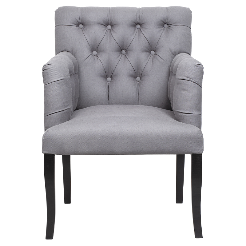 Кресло Addison Chic Armchair grey flax Серый Черный в Ижевске | Loft Concept 