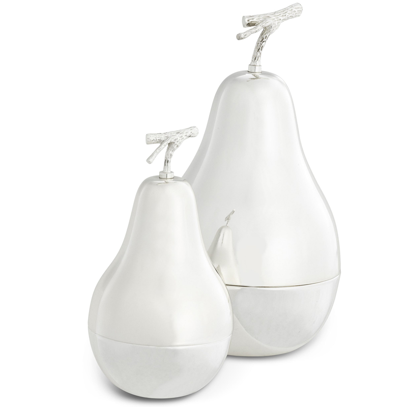 Комплект шкатулок Eichholtz Box Pear Set of 2 Silver Серебряный в Ижевске | Loft Concept 