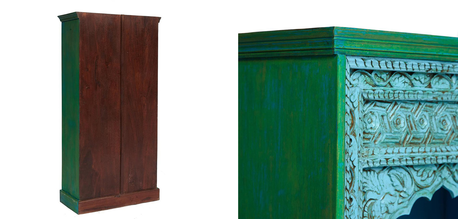 Стеллаж Indian Antique Mango Tree blue/green - фото