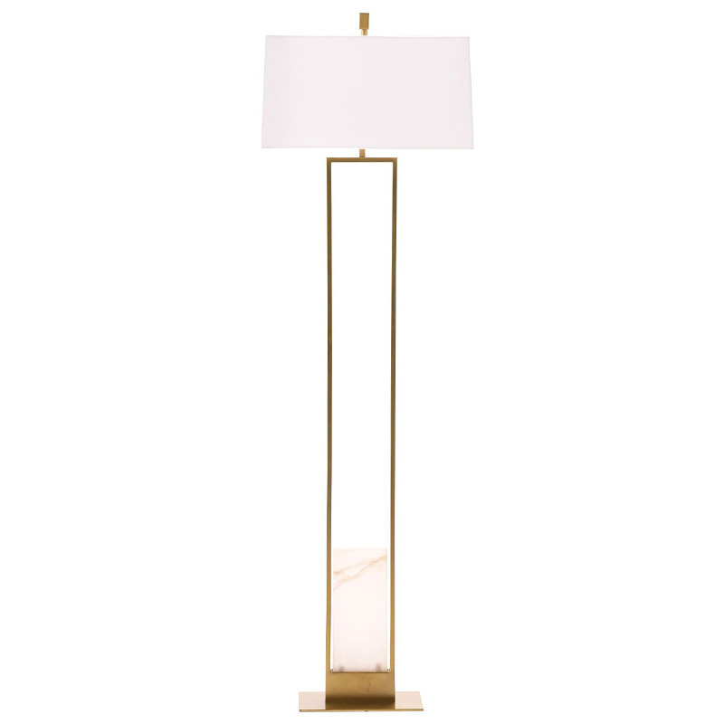 Торшер Arteriors MARKHAM FLOOR LAMP Brass Латунь Белый в Ижевске | Loft Concept 