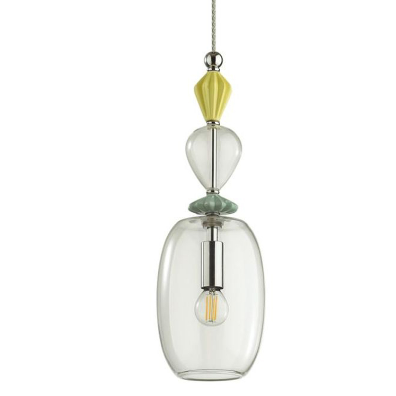 Подвесной светильник Iris Glas hanging lamp candy B chrome Прозрачное Стекло Прозрачный желтый Голубой Хром Прозрачный зеленый в Ижевске | Loft Concept 