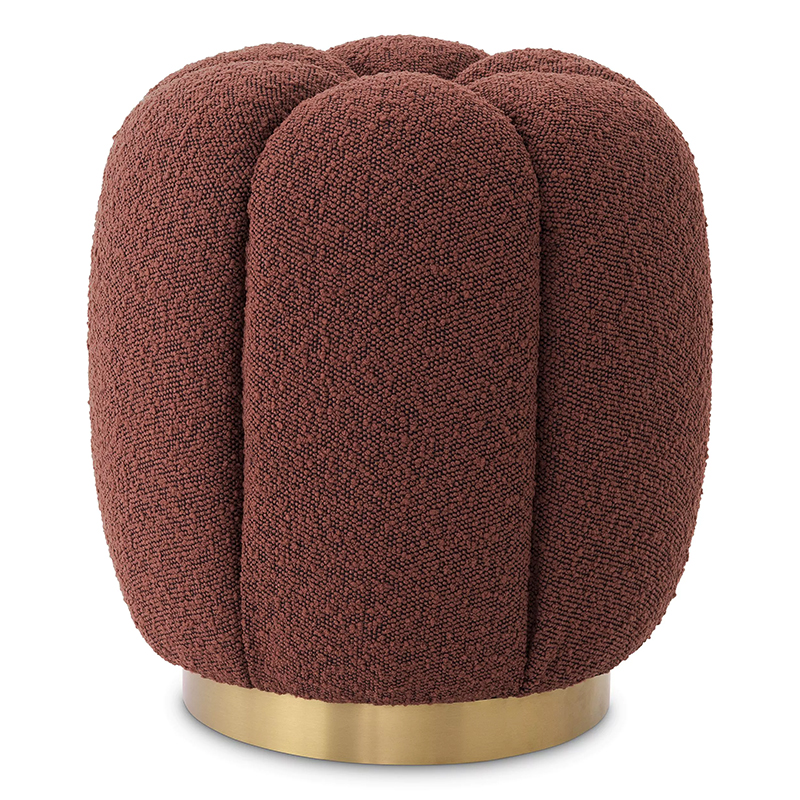 Пуф Eichholtz Stool Orchanic Boucle Rouge Бургундский красный Латунь в Ижевске | Loft Concept 