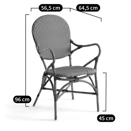 Кресло плетеное из ротанга Ronald Black White Rattan Chair в Ижевске