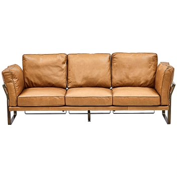 Диван кожаный Didier Beige Leather Sofa Бежевый в Ижевске | Loft Concept 