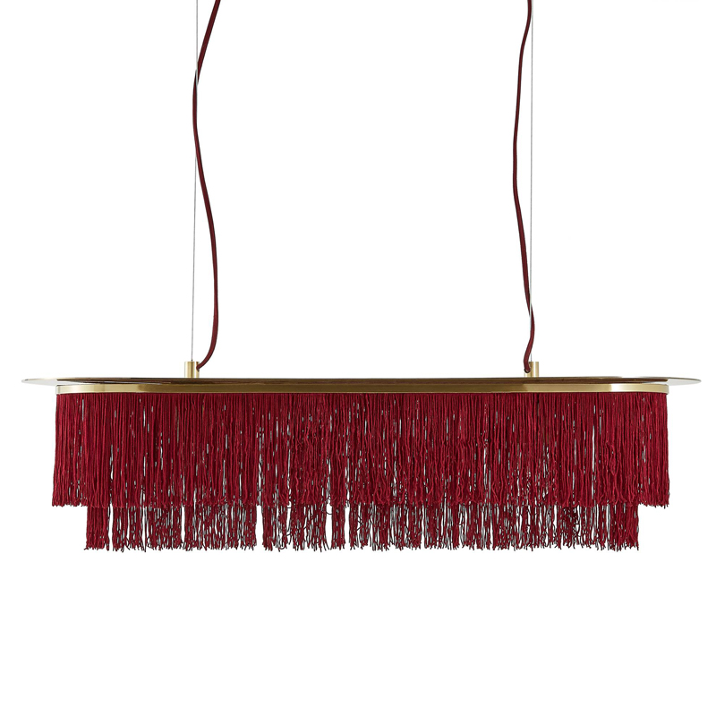 Люстра Houtique Linear Chandelier Burgundy Бургундский красный Латунь в Ижевске | Loft Concept 