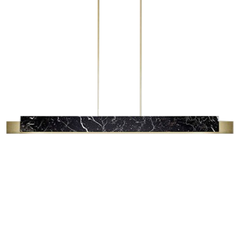 Люстра Leonce Marble Linear Chandelier Brass Черный Мрамор Nero Латунь в Ижевске | Loft Concept 