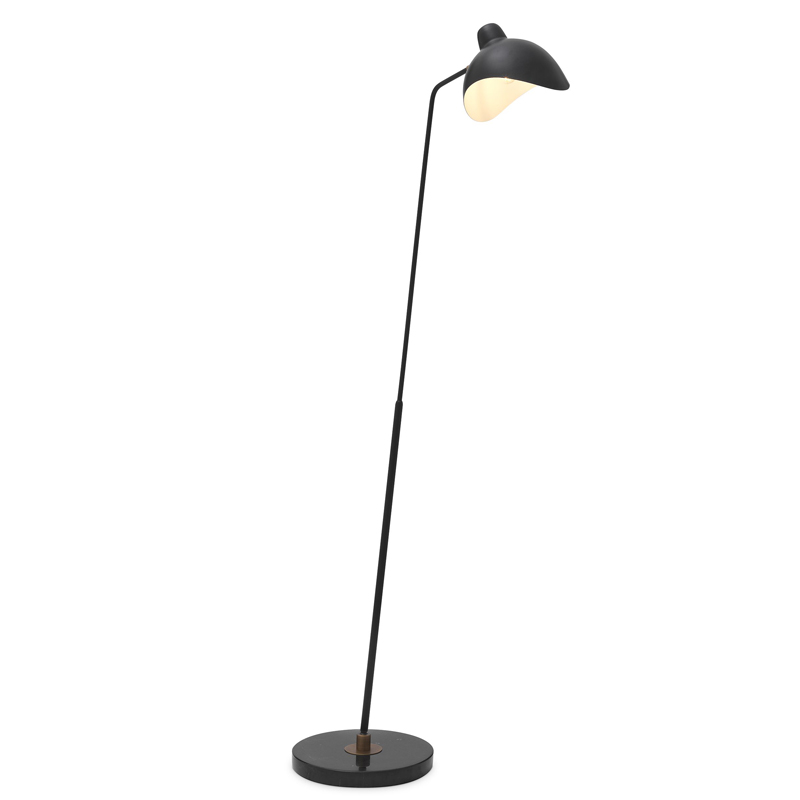 Торшер Eichholtz Floor Lamp Asta Черный Черный Мрамор Nero Латунь Античная полированная в Ижевске | Loft Concept 