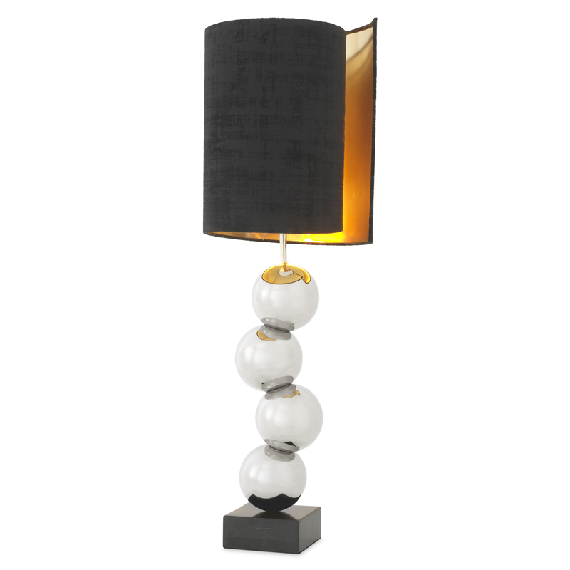 Настольная лампа Eichholtz Table Lamp Aerion Nickel Черный Никель Черный Мрамор Nero в Ижевске | Loft Concept 